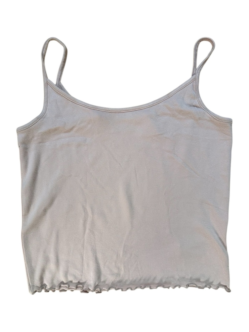 GAP Modern Cami Creamy Pink Supima Cotton Lettuce-Hem Camisole